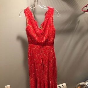 Red long gown